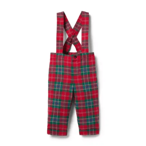 Newborn Bradbury Red Tartan Baby Tartan Suspender Pant by Janie and Jack