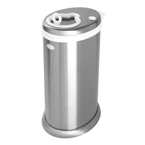 Ubbi Steel Diaper Pail, Odor Locking, No Special Bag Required, Award-Winning, Registry Must-Have, Chrome
