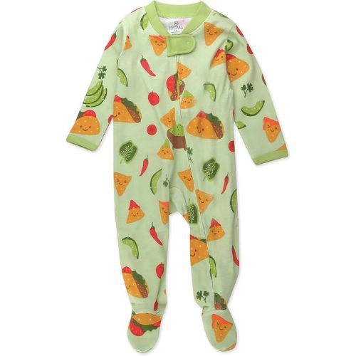 HonestBaby Sleep & Play Footed One-Piece Pajama Sleeper 100% Organic Cotton, Baby Boys