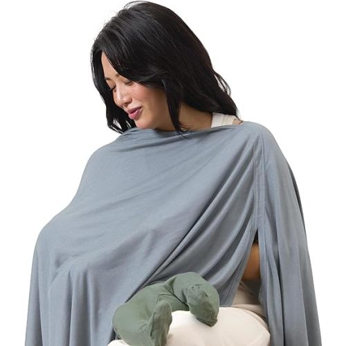 Solly Baby Nursing Cover, Ultra-Breathable, Lightweight Breastfeeding Cover-Up, Buttery-Soft Fabric, Universal Fit, Postpartum Essentials, Newborn Must Haves, Coastal