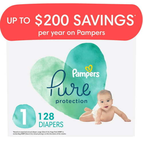 Pampers Pure Protection Natural Baby Diapers (Choose Your Size & Count)
