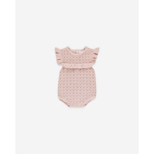 Pointelle Ruffle Romper || Bubblegum – Quincy Mae