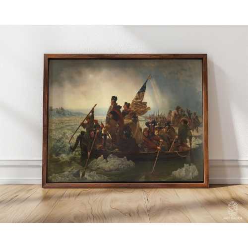 Washington Crossing the Delaware | Framed Print | Leutze, 1851 | Revolutionary Art, US History Print, American History