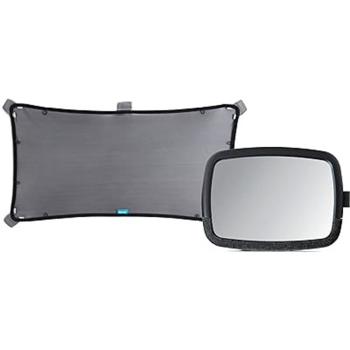 Munchkin® Brica® Magnetic Stretch to Fit™ Sun Shade and 360 Pivot Baby in-Sight® Wide-Angle Adjustable Car Mirror