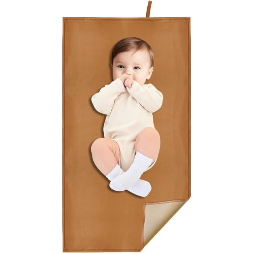 Waterproof Baby Diaper Changing Pad, Light Brown