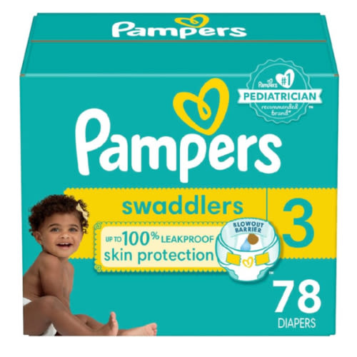 Amazon.com: Pampers Swaddlers Diapers - Size 3, 78 Count, Ultra Soft Disposable Baby Diapers