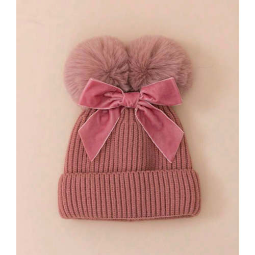 Double Pom Pom Knit Hat