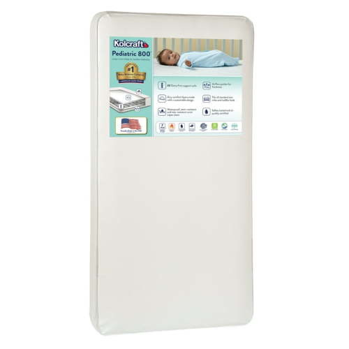 Kolcraft Pediatric 800 Baby Crib and Toddler Mattress, Extra Firm, 80 Coil, Standard Size, White
