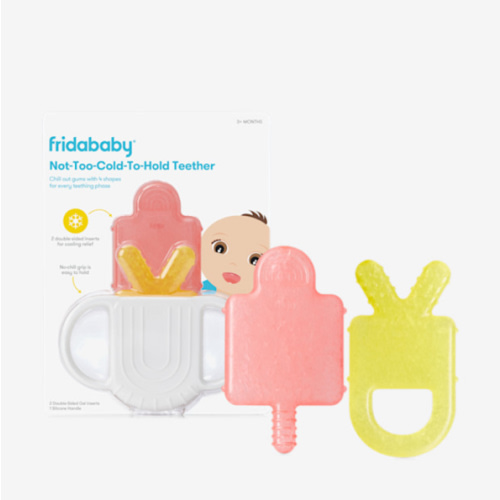 Frida Baby Silicone Teething Toys, 4-in-1 Teether for Babies & Infants, Teething Relief for 0-18 Months, Not-Too-Cold-to-Hold Baby Teether, BPA-Free