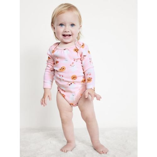 Printed Long-Sleeve Ribbed Bodysuit for Baby | Old Navy