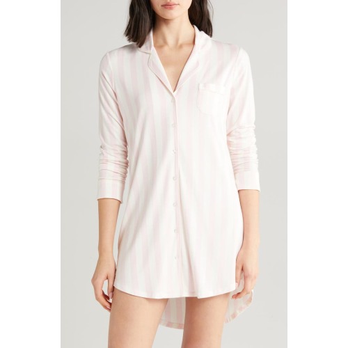 Nordstrom Moonlight Eco Nightshirt, Pink Cake Medium Stripe, S