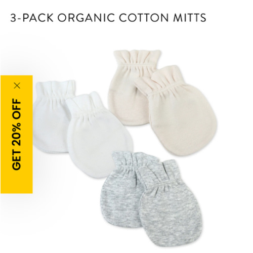 3-Pack Organic Cotton Mitts | Honest Baby Clothing