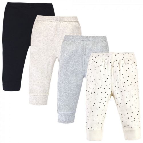 Touched by Nature Baby and Toddler Organic Cotton Pants 4pk, Star, 0-3 Months