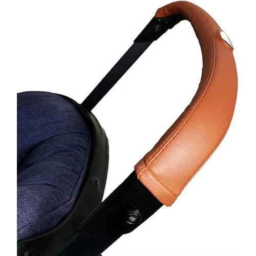 MINILUJIA Removable Zipper PU Leather Handlebar Cover Sleeve Protect Case Compatible with Doona Car Seat & Strollers (light brown)