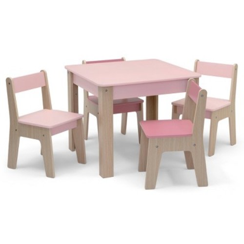 GapKids by Delta Children Table and Chair Set - Greenguard Gold Certified - 5pc, Color: Blush