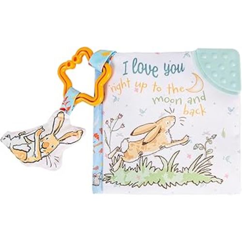 KIDS PREFERRED Guess How Much I Love You… 5 Inch Soft Book Interactive Baby Teether Toy with Crinkle Sounds, Soft Textures, Bright Colors, and BPA-Free Materials for Safe and Fun Sensory Play