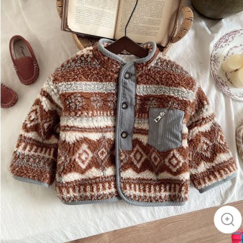 Baby Toddler Abstract Pattern Lambswool Jacket