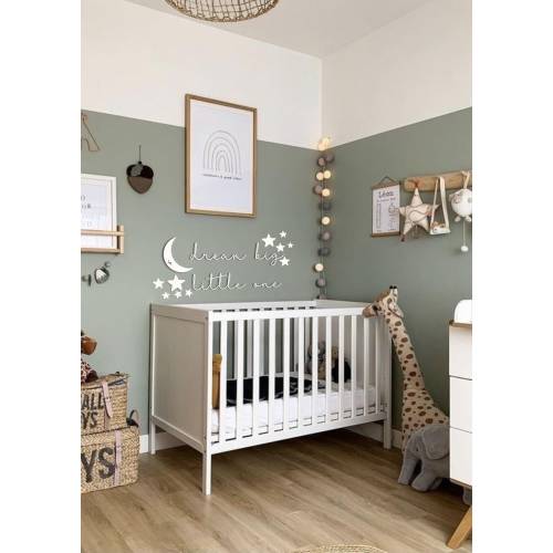 Dream Big Little One Home Decor, Above Bed Nursery Decor, Wood Nursery Decor Sign, Moon And Stars Wood, Wood Script Bed Sign White Crib