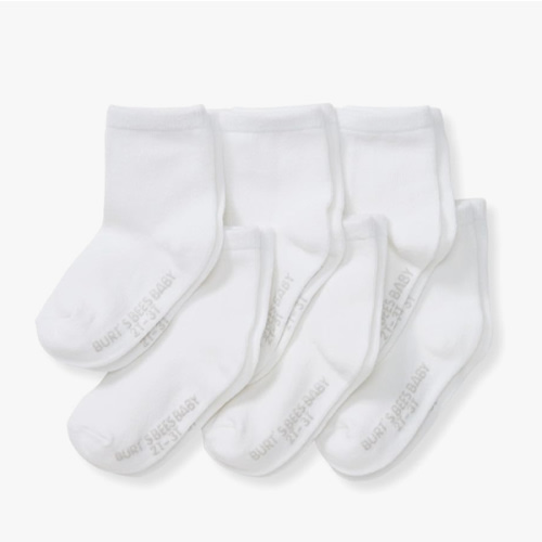 Burt's Bees Baby Unisex Baby Socks Ankle or Crew Height Made with Soft Organic Cotton, 6 Packs with Non-Slip Grips for Babies
