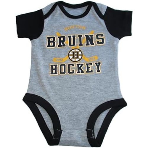 VF Boston Bruins Sticks One Piece Creeper Bodysuit - Gray