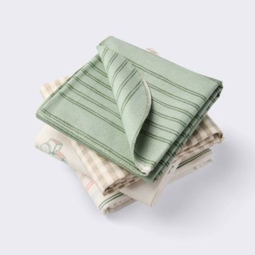 Flannel Baby Blankets - Farm Friends - 4pk - Cloud Island™: Cotton, 30" x 30", Animal Prints, Farm and Country Theme