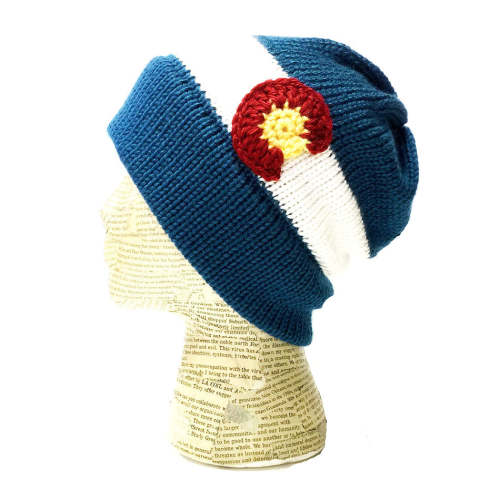 Colorado Flag Knit Beanie - navy
