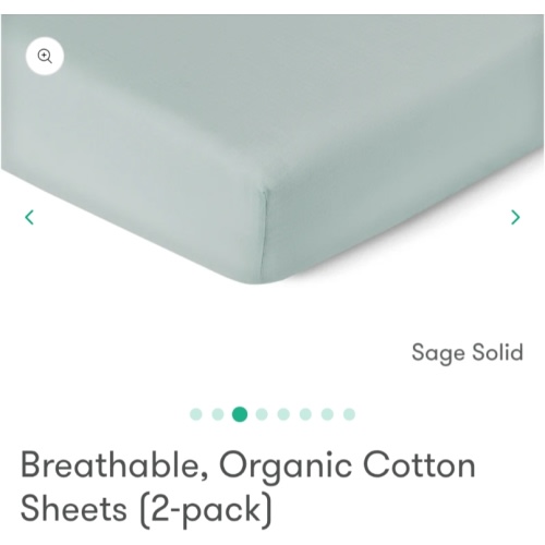 Breathable, Organic Cotton Sheets (2-pack) - Standard / Sage Solid