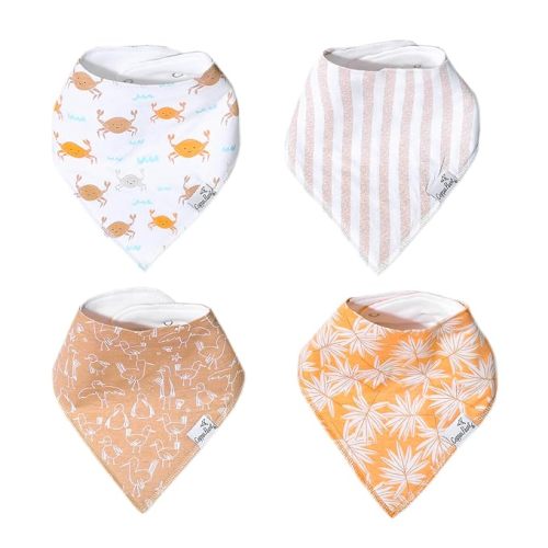 Copper Pearl Baby Bandana Drool Bibs 4 Pack Gift Set Tide, Soft Set of Cloth Bandana Bibs
