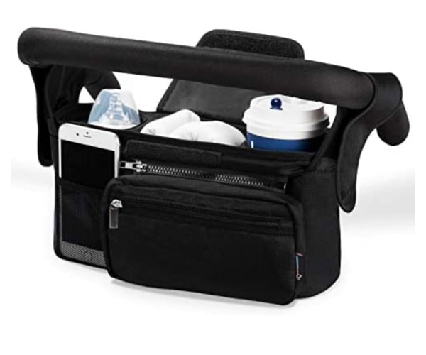 Amazon.com : Momcozy Universal Stroller Organizer with Insulated Cup Holder Detachable Phone Bag & Shoulder Strap, Fits for Stroller like Uppababy, Baby Jogger, Britax, BOB, Umbrella and Pet Stroller : Baby