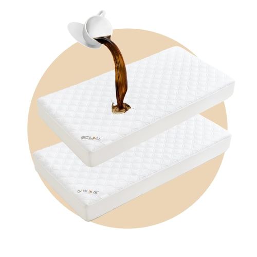 BEDLORE Waterproof Mattress Protector Crib, 2 Pack Soft Mattress Pad, Noiseless Machine Washable Mattress Cover, Ultimate Protection for Your Baby's Crib Toddler Bed (52''x28'')