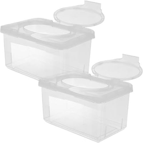 BESPORTBLE Wipe Dispenser, 2pcs Wet Tissue Box Holder Refillable Wipe Container Wipes Case Sealed Keeps Wet Tissue Case Holders for Home Office
