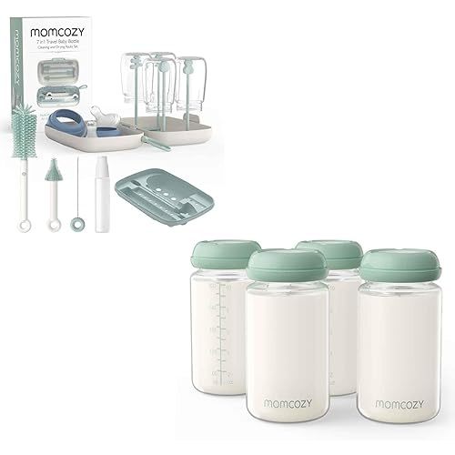 Momcozy Natural Baby Bottle & Momcozy Bottle Brush Set