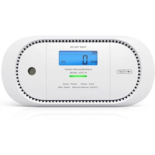 X-Sense Carbon Monoxide Detector Alarm with Digital LCD Display, Replaceable Battery CO Alarm Detector with Peak Value Memory, XC01-R