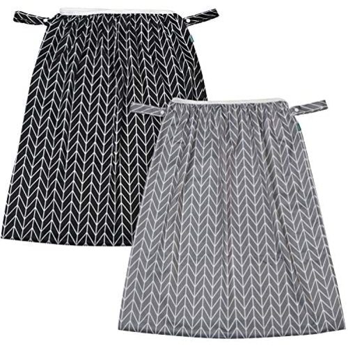 Teamoy Reusable Pail Liner for Cloth Diaper/Dirty Diapers Wet Bag (Pack of 2), Gray Arrow+Black Arrow