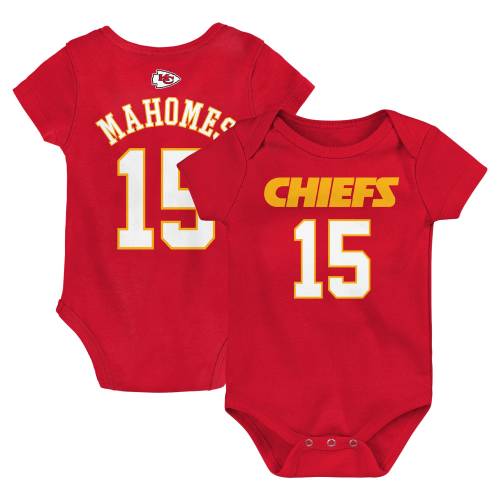 Newborn & Infant Patrick Mahomes Red Kansas City Chiefs Mainliner Player Name & Number Bodysuit