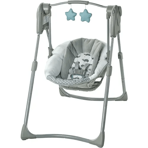 Graco Slim Spaces Compact Baby Swing Chair, Newborn/Infant Swing Seat from 2.4-11.3 kg (5.5-25 lb), Humphry