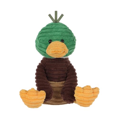 Apricot Lamb Corduroy Mallard Duck Plush Stuffed Animals for Kids, Soft Cute Plush Toys for Baby Girl and Boy, Fluffy Corduroy Mallard Green 9.9 Inches