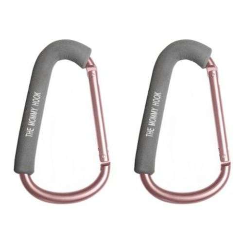 The Mommy Hook Stroller Assistant 2PK in Rose Gold/Grey