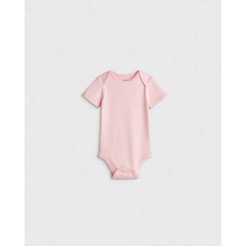 100% Organic Cotton Short Sleeve Bodysuit - Baby in Baby Pink