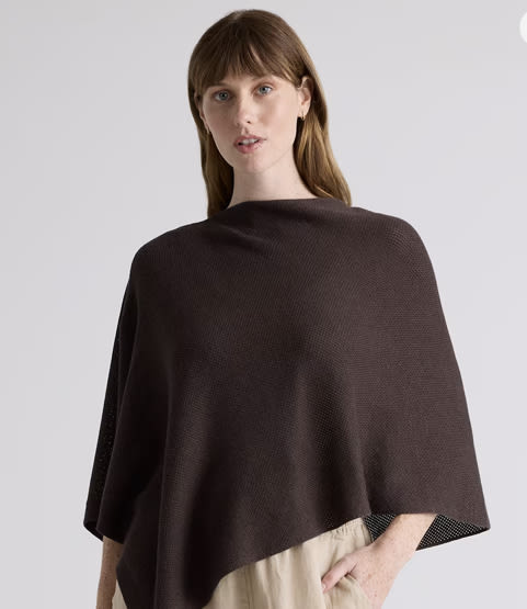Lightweight Cotton Cashmere Nursing Shawl in Mocha Heather