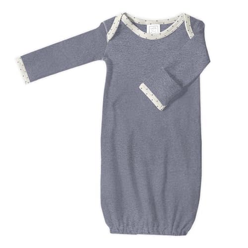 SwaddleDesigns Softest Cotton Baby Pajama Gown with Foldover Mitten Cuffs for Infant Boy and Girl, Newborn, 0-3 Months