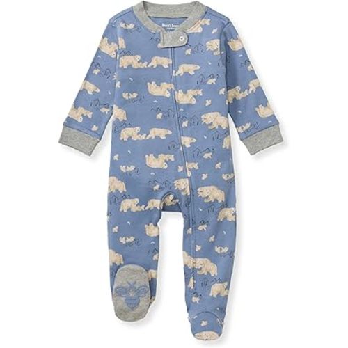 Burt's Bees Baby Boys' Sleep and Play Pjs, 100% Organic Cotton One-piece Zip Front Romper Jumpsuit Pajamas