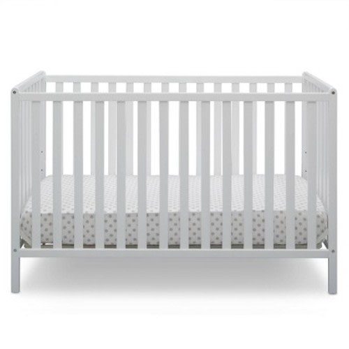 Delta Children Heartland 4-in-1 Convertible Crib - Greenguard Gold Certified - Bianca White