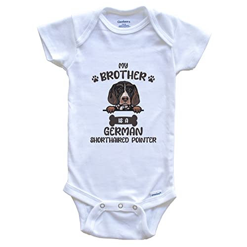 Really Awesome Shirts My Brother Is A German Shorthaired Pointer Cute Dog Breed Baby Bodysuit