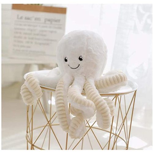 HYL World 15.7 Inches Plush Cute Octopus Dolls Soft Toy Stuffed Marine Animal for Home Decor Christmas Birthday Gifts-White
