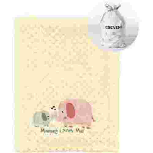 CREVENT 30''X40'' Cute Warm Baby Blanket for Girls Infants Toddlers' Bedding Crib Cot Stroller, Baby Shower Birthday Newborn's Gift, 75X100cm, Yellow Elephant