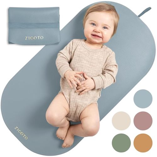 Beautiful Portable Baby Changing Pad - Wipeable and Easy to Clean Diaper Changing Mat - The Perfect Waterproof Vegan Leather Pad for Traveling