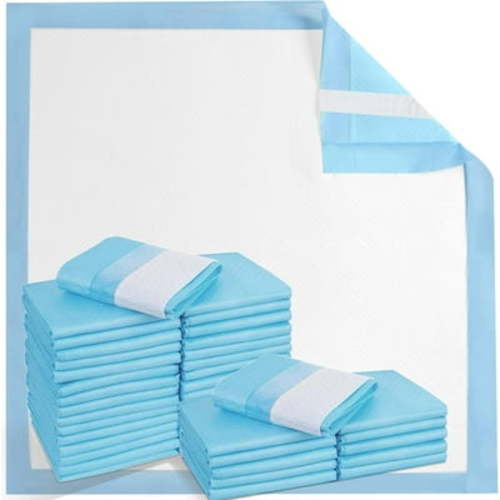 Disposable Bed Pads with Adhesive Strips , Extra Large Thicken Adults Incontinence Underpads, Heavy Duty Absorbent Chucks, XL Puppy Training Pee Pads Puppy Pads