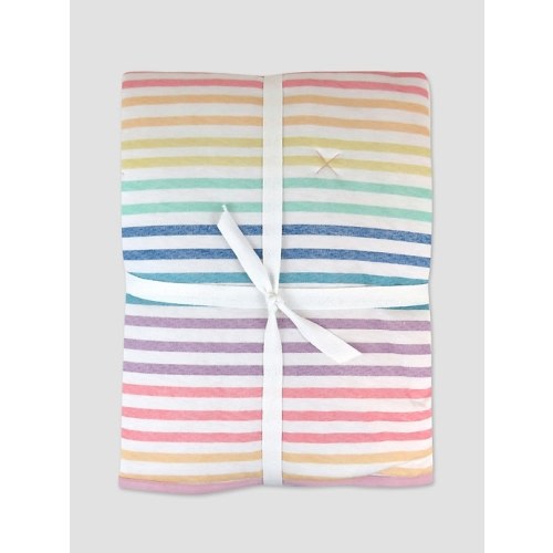 Honest Baby Clothing Organic Cotton Reversible Baby Blanket in rainbow stripe, size: One Size