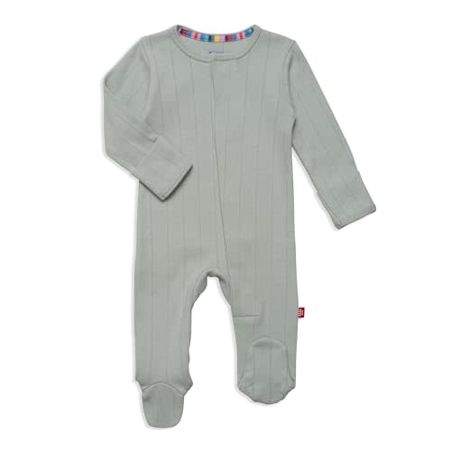 Magnetic Me 100% Organic Cotton Magnetic Baby Footie Pajamas | Super Soft Cotton Fabric